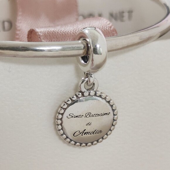 Pandora Sante Battesimo di Amelia Dangle Charm Pendant S925 Silver with box - Picture 1 of 7